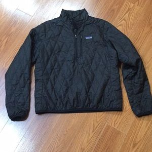 Patagonia Black Nanopuff popover womens large coat